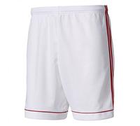 Adidas Short de Football pour Homme, Taille L, Blanc/Rouge Puissant