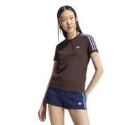 Adidas Slim Femme - T-Shirts, Marron - Taille L (42-44) - Jersey de coton Brown L (42-44)