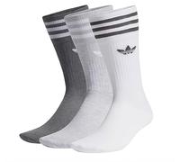 adidas Solid Crew Sock Chaussettes, Blanc/Gris/Gris Heather/Dark Grey Heather, 35-38 Mixte (FR/ES, Numérique, 35, 38, Taille normale, Taille normale, Multicolore)