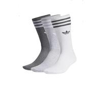 adidas Solid Crew Sock Chaussettes, Blanc/Gris/Gris Heather/Dark Grey Heather, 43-46 Mixte