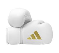 adidas Speed 50 Gym Entraînement de Remise en Forme Sparring Kick Boxing Gants Hommes Femmes Enfants 6oz 8oz 10oz 12oz 14oz 16oz, Mixte, Gants de Boxe, ADISBG50, Blanc/doré, 18 cl