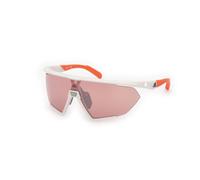Adidas Sport Homme SP0071 CMPT AERO LI 21L Lunettes de soleil Plastique Blanc Orange Géométrique Normale Miroir