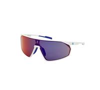Adidas Sport Homme SP0074 21Z Lunettes de soleil Plastique Blanc Violet Masque Miroir Ombré