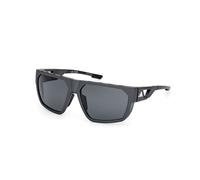 Adidas Sport Homme SP0097 02D Lunettes de soleil Injecté Noir Fumée Ronde Polarisé