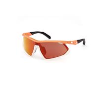 Adidas Sport Unisex SP0055 21L Lunettes de soleil Plastique Blanc Orange Masque Normale Miroir