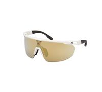 Adidas Sport Unisex SP0095 21G Lunettes de soleil Injecté Blanc Marron Masque Normale