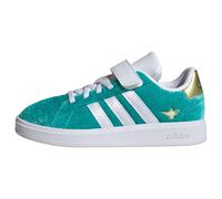 adidas Kids' Chaussure Disney Jasmine Grand Court 2.0 pour Enfants, Pure Teal/Cloud White/Gold Metallic, 31