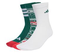 ADIDAS SPORTSWEAR Chaussettes de sport 'adidas CHRISTMAS GRAPHIC CREW SOCK 3PAIR PACK' émeraude / rouge vif / noir / blanc, Taille 45