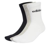 ADIDAS SPORTSWEAR Chaussettes de sport 'Linear Crew Cushioned 6 Pair Pack' gris / noir / blanc, Taille 40-42