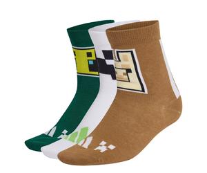 ADIDAS SPORTSWEAR Chaussettes de sport 'MINECRAFT' marron / gris / vert / blanc, Taille 22-24