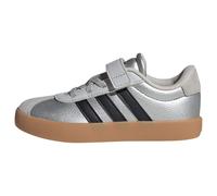 adidas Mixte Enfant VL Court 3.0 Hook and Loop Shoes Kids, Silver met./Core Black/LGH Solid Grey, 34 EU