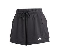 Adidas Damen Essentials Small Logo French Terry Cargo Shorts, Black/White, L