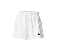 adidas Femme Essentials Small Logo French Terry Cargo Shorts, White/Black, L