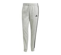 adidas Damen Essentials 3-Stripes Fleece Slim Pants, Medium Grey Heather/Black, L