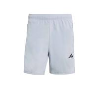 adidas Herren Workout Essentials Base 3 Stripes Woven Short, Halo Silver/Black, S 7 inch