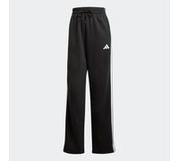 adidas Femme Essentials 3-Stripes Open Hem Fleece Pants, Black/White, XL