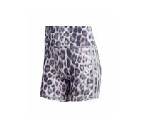 adidas Damen Seasonal Essentials Leopard Print Biker Shorts with 3-Stripes, MULTICOLOR/ice purple, L