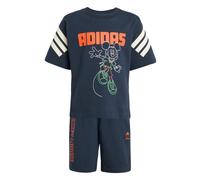 adidas - Kid's Adidas Disney Mickey Mouse T-Shirt Set - T-shirt - 128 - aurora ink / off white / impact orange