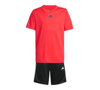 Adidas Train Essentials 3 Stripes Tee Tracksuit Rouge 11-12 Years Enfants
