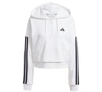 adidas Femme Essentials 3-Stripes French Terry Quarter-Zip Hoodie, White/Black, XXL