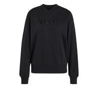 adidas Femme Seasonal Essentials Satin V-Neck Sweatshirt, Black, S