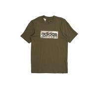 adidas Garçon Camo Linear Junior Boys Graphic Tee, Olive strata, 9-10 Years