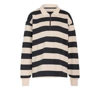 adidas Femme Essentials Contemporary French Terry Longsleeve Polo Shirt, Black/Crystal Linen, XXL