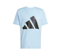 Adidas Herren Essentials BIG Logo Single Jersey Tee, Glow Blue/Black, L