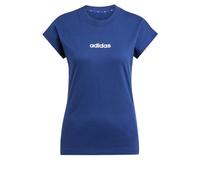 adidas Femme Essentials Linear Cotton T-Shirt, Dark Blue/White, XL