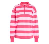adidas Femme Essentials Contemporary French Terry Longsleeve Polo Shirt, Power Pink/St Tropic Bloom, XXS