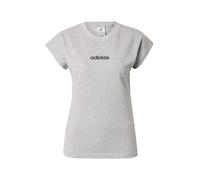 adidas Femme Essentials Linear Cotton T-Shirt, Medium Grey Heather/Black, XS