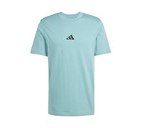 adidas - Essentials Small Logo Single Jersey Tee - T-shirt - S - powder teal / black