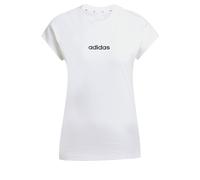 adidas Damen Essentials Linear Cotton T-Shirt, White/Black, XL