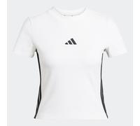 Adidas Damen Essentials 3 Stripes Slim Baby T-Shirt, White/Black, L
