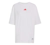 ADIDAS SPORTSWEAR T-shirt fonctionnel 'MINI EMBROIDERY OVERSIZED GRAPHIC' rouge / noir / blanc, Taille L