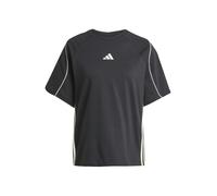 T-shirt adidas Stadium à 3 bandes manches courtes noir pur blanc femme - L