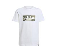 Adidas T-shirt Camo Linear Garçon – Blanc / Kaki / Gris – 11-12 ans