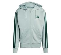 Adidas Sweat zippé Essential Three Stripes Homme – French Terry – Wonder Sage/Collegiate Green L
