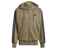 Adidas Veste zippée à capuche Essentials 3 Stripes French Terry Vert olive M Homme