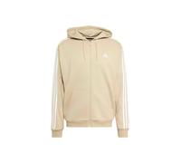 adidas - Essentials 3-Stripes French Terry Full-Zip Hoodie - Sweat à capuche - M - khaki three / white