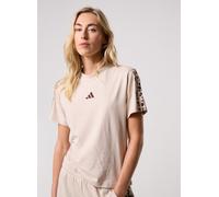 Adidas Seasonal Essentials Animal Print 3 Stripes Short Sleeve T-shirt Beige M Femme