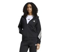 Adidas Stadium Three Stripes Full Zip Hoodie Femme - Sweats à capuche, Noir - Taille XXS (26-28) - Jersey de coton Black XXS (26-28)