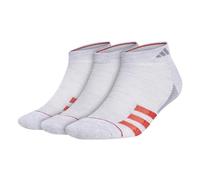 adidas Superlite Stripe 3 paires de chaussettes basses pour homme, Cool Light Heather/Better Scarlet/Bright Red, L