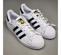 Adidas Superstar J Coque Orteil Basse Baskets Jeunesse Sz 5 Blanc/Noir FU7712