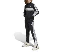 adidas Mixte enfant SEASONAL ESSENTIALS TIBERIO 3 STRIPES TRICOT TRACKSUIT, Black/White/Grey Two, 15-16 Years