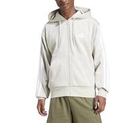 Adidas Essentials 3 Stripes Fleece Full Zip Sweatshirt Beige M / Regular Homme