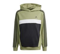 adidas Sweat à capuche unisexe Tiberio 3 bandes en polaire pour enfants, Vert/Noir/Blanc, 13-14 ans
