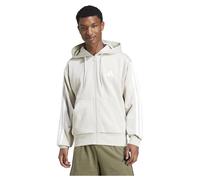 Adidas – Sweat à capuche zippé Essentials 3-Stripes – Polaire Beige – M / Regular Homme