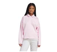 Adidas Sweatshirt femme Essentials Linear Fleece Polo Rose/Blanc Taille S
