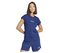 Adidas T-shirt Essentials Linear coton femme bleu foncé et blanc S